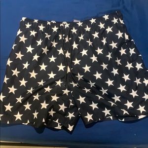 Black/white Stars and Stripes swimming trunks